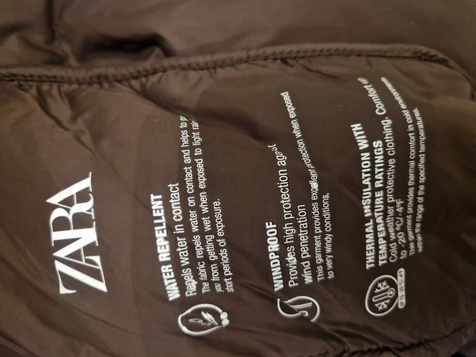 brązowa kurtka puchowa S zara