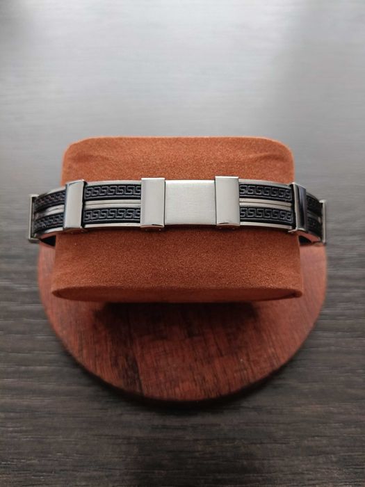 Srebrna męska bransoletka ze stali chirurgicznej stainless steel