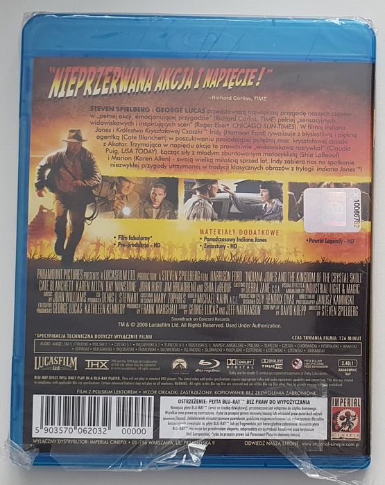 "Indiana Jones I Królestwo kryształowej czaszki" Blu-Ray lektor I nap