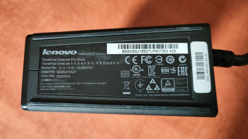 Stacja dokująca Lenovo DU9033S1 ThinkPad OneLink Pro Dock