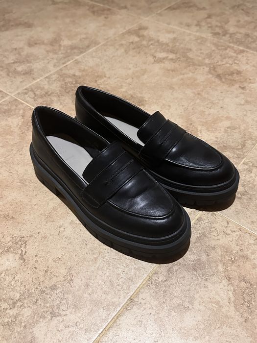 Жіночі чорні лофери M&S 39 розмір 25см