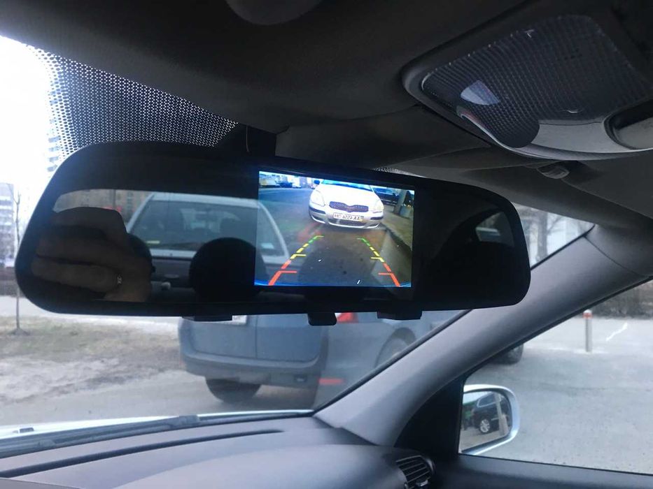 Установка Зеркало с экраном монитором КОМПЛЕКТ камера задня Широкий уг