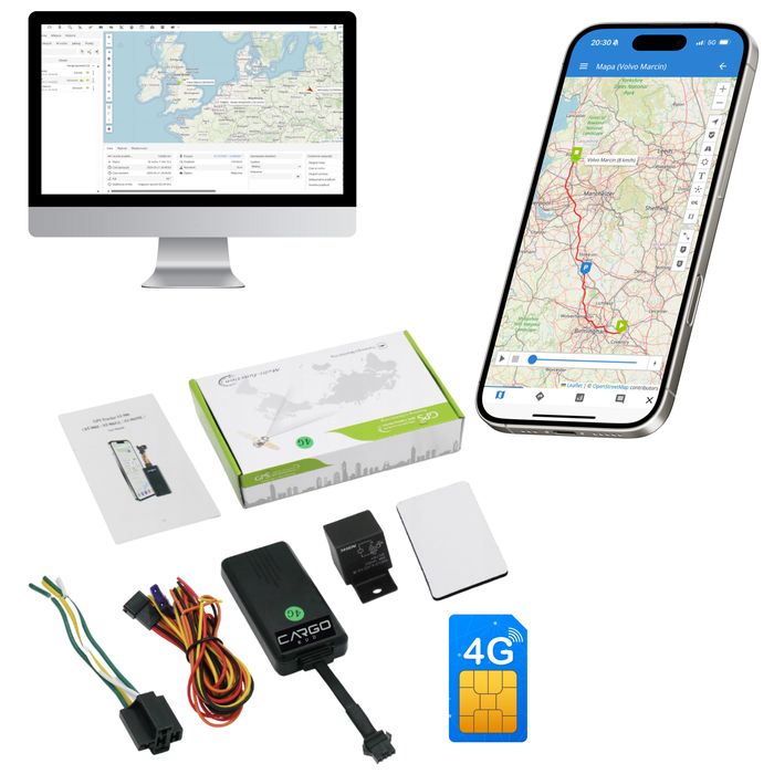 Lokalizator GPS do auta motoru 4G odcięcie  paliwa  karta M2M