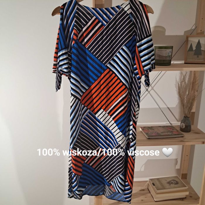 Kolorowa sukienka etniczna z wiskozy 100% wiskoza M 38