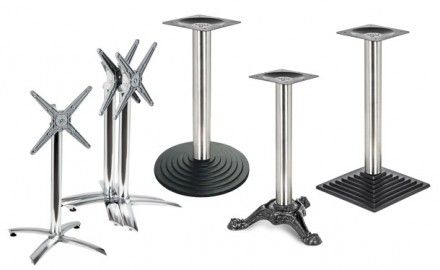 Опоры для столов металлические хром, чугун, нержавейка.