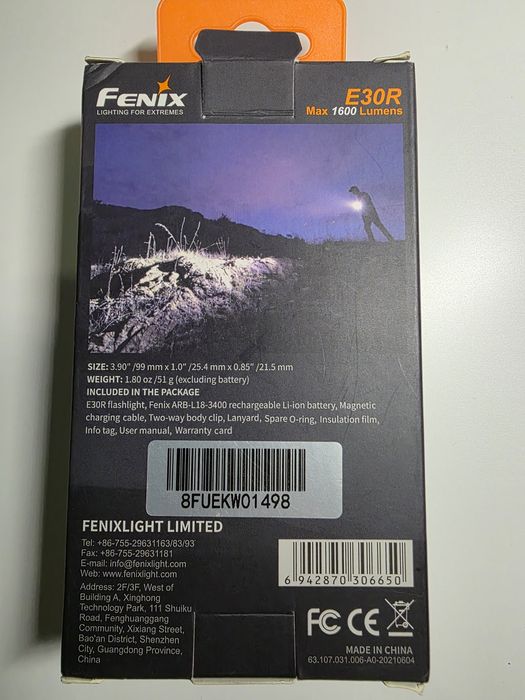 Фонарик Fenix E30R оригинал