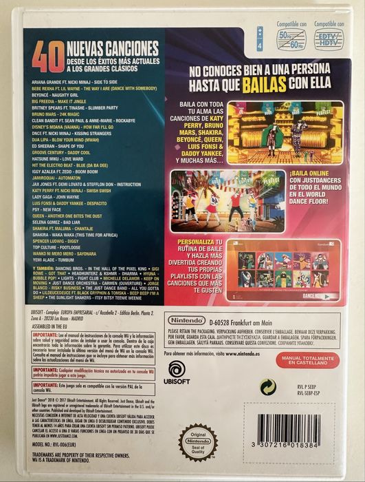 Jogo Just Dance 2018 para Wii Nintendo - prenda Natal