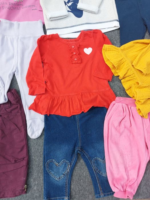 Zestaw paka body, sukienka, bluzka, spodnie H&M rozmiar 68