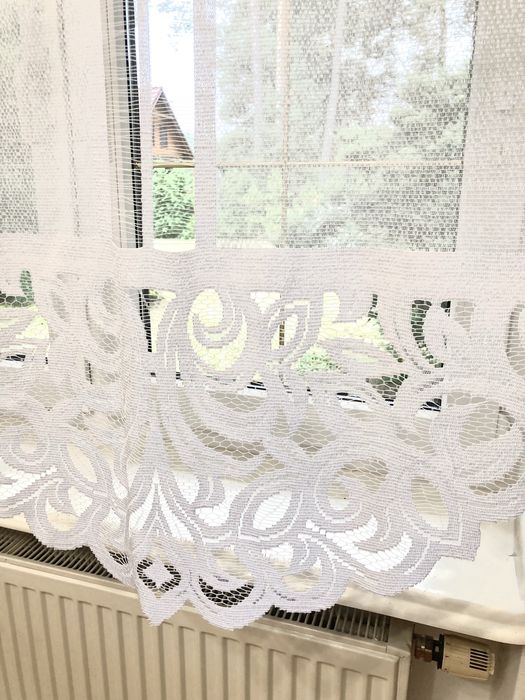 Eleganckie białe firanki 2 panele firanka komplet 2x75x160