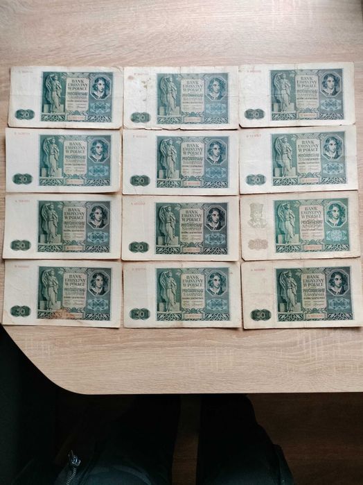 Banknoty Generalnej Guberni 50zł-12 szt.