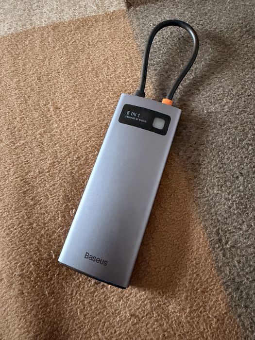 Baseus Hub 6w1 Metal 3x USB USB-C PD microSD/SD