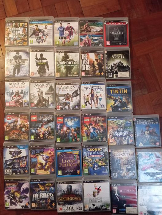 Jogos PS3 - Vendidos individualmente (Preço indicativo da média)