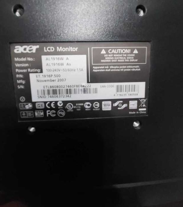 Monitor Acer de 19 pulgadas como nuevo64297543613186121