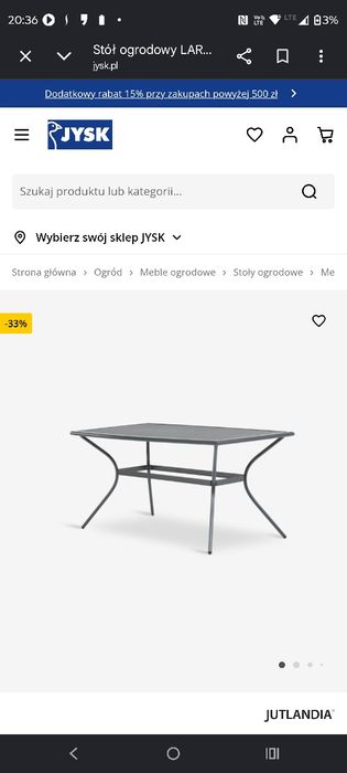 Stół ogrodowy Larvik szary