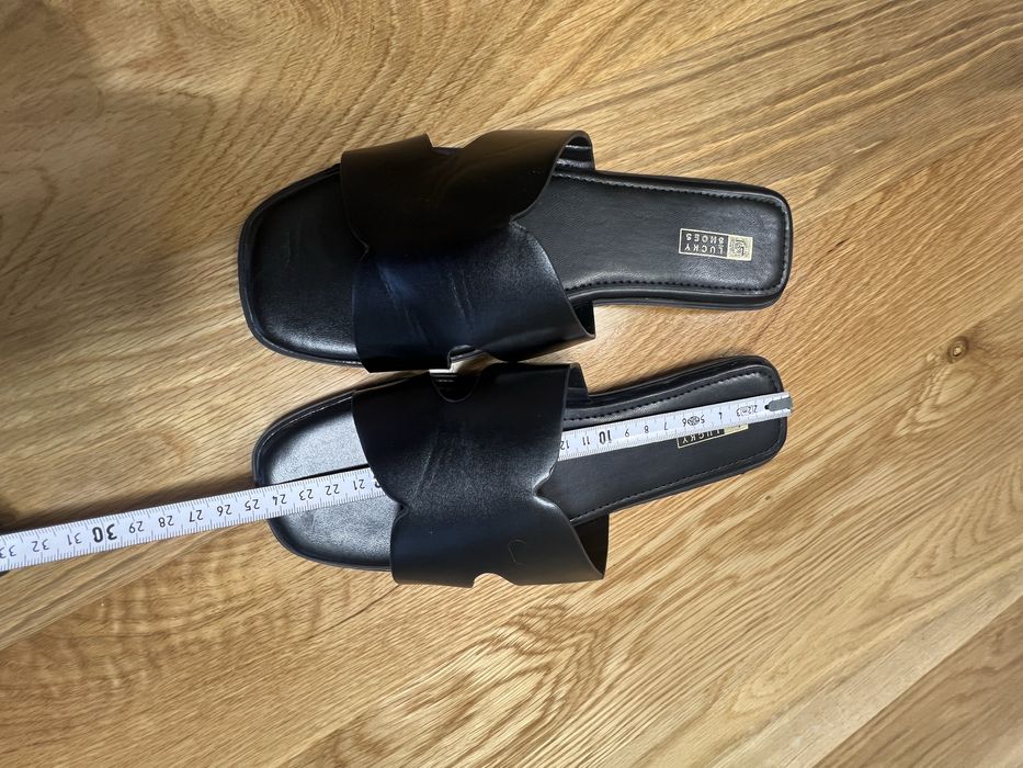 Skórzane Klapki ze skóry naturalnej 39  Lucky Shoes