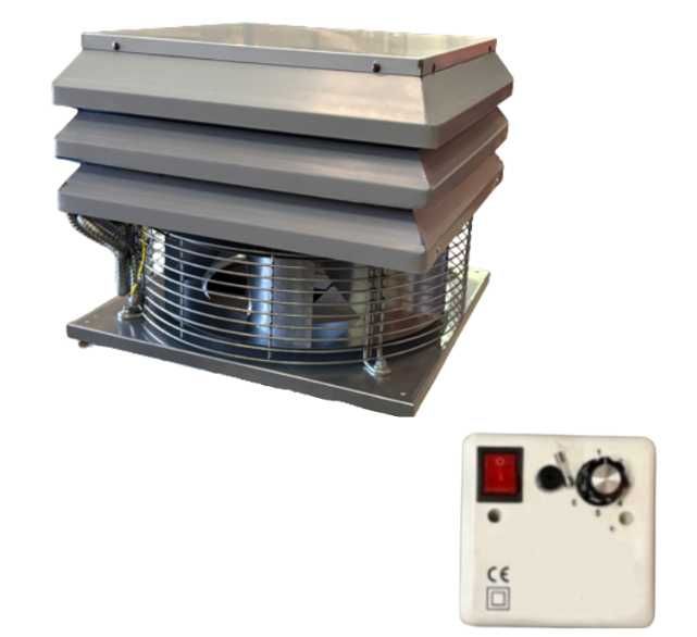 Exaustor de Telhado + Variador de velocidade para cozinhas pro.