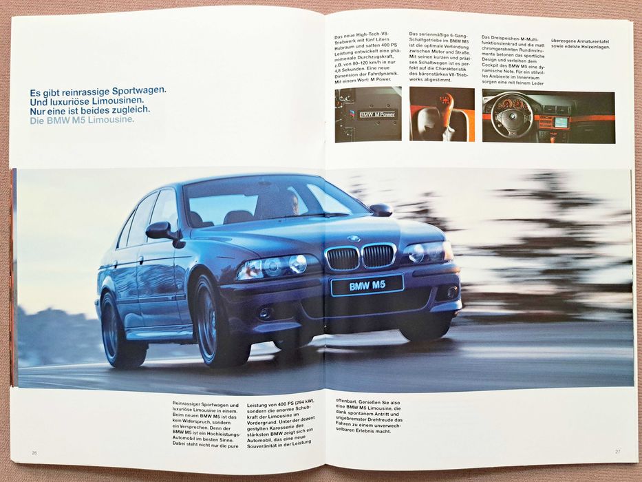 BMW M-Power 1999 prospekt 46 str./ M3 E36, M5 E39, MRoadster & MCoupe