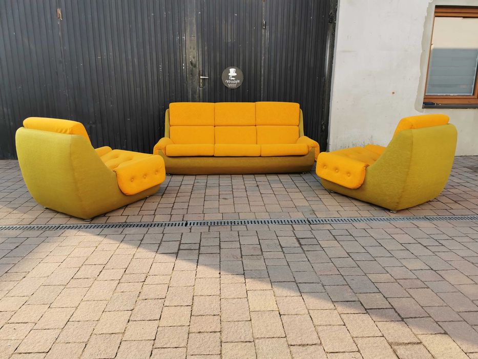 Sofa+ fotele JITONA Space Age, Czechosłowacja '70 Design- SUPER STAN!