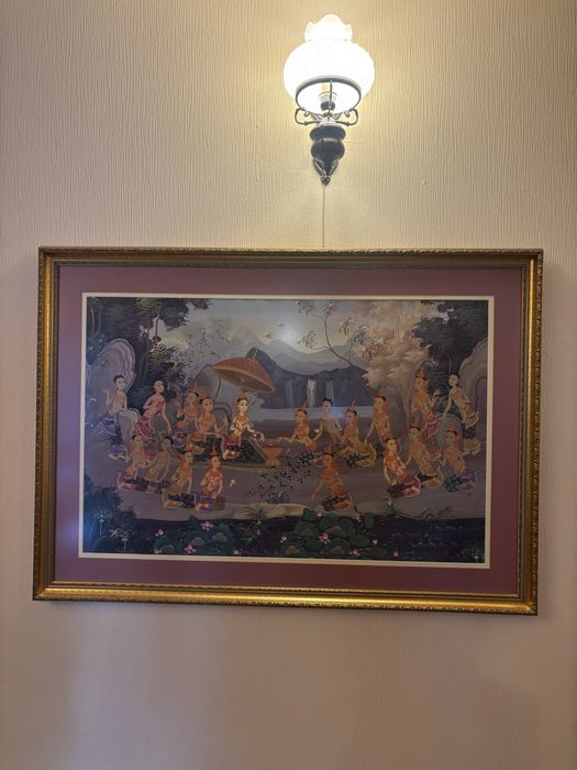 Obraz olejny tajski ANTYK