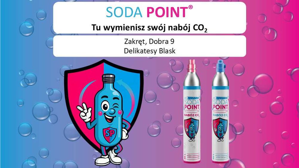 SODA POINT Zakręt, Dobra 9 Wymiana nabojów CO2