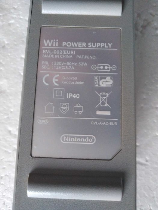 Carregador /Transformador para Consola Nintendo Wii RVL-002