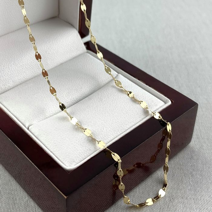 ZŁOTY łańcuszek 2mm splot pełen blasku PRÓBA 585 (14K) długość 45 cm