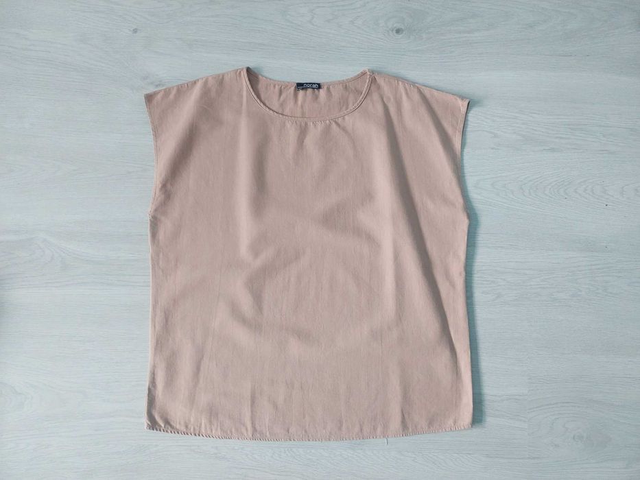 XL bluzka beżowa prosta len jedwab norah oversize casual luźna letnia