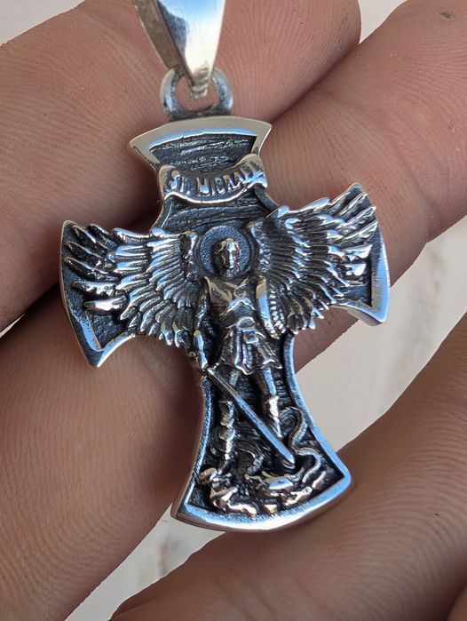 Срібний кулон ладанка серебряная архангел срібло серебро крестик  925