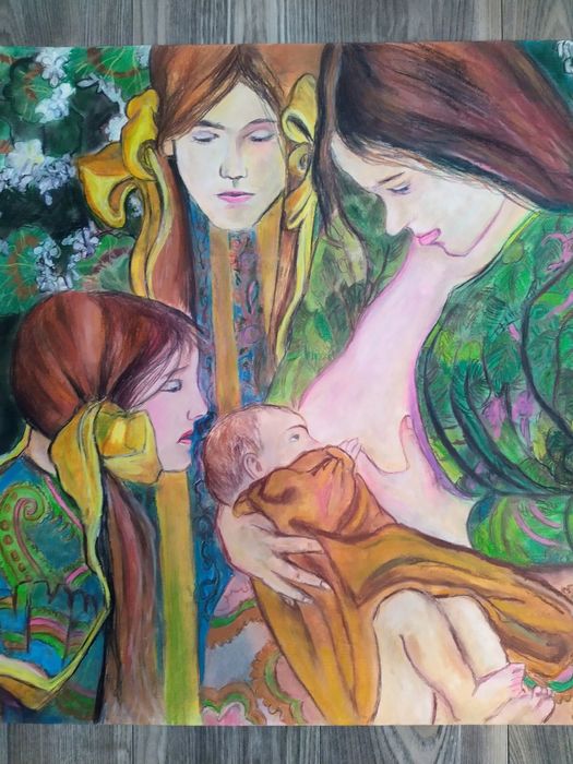 Obraz pastele 100 x 70 cm, Macierzyństwo wg S. Wyspiańskiego