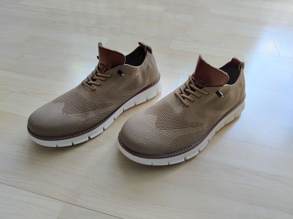 Nowe buty męskie casual sneakersy brązowe,rozmiar 44