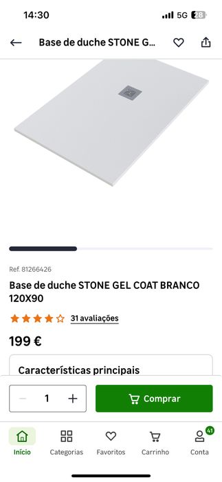 Base duche Nova 120x90 gel Coat