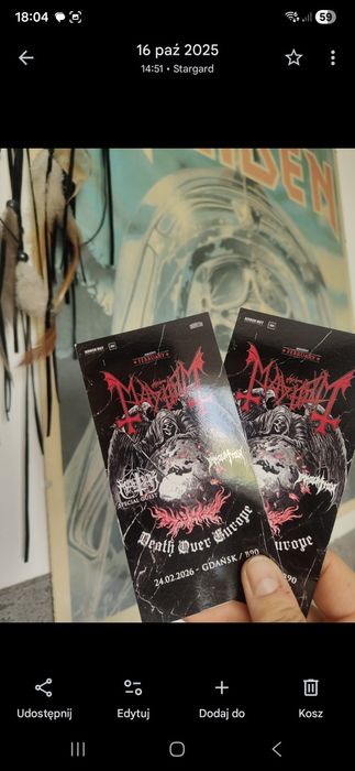 MAYHEM sprzedam 2 bilety