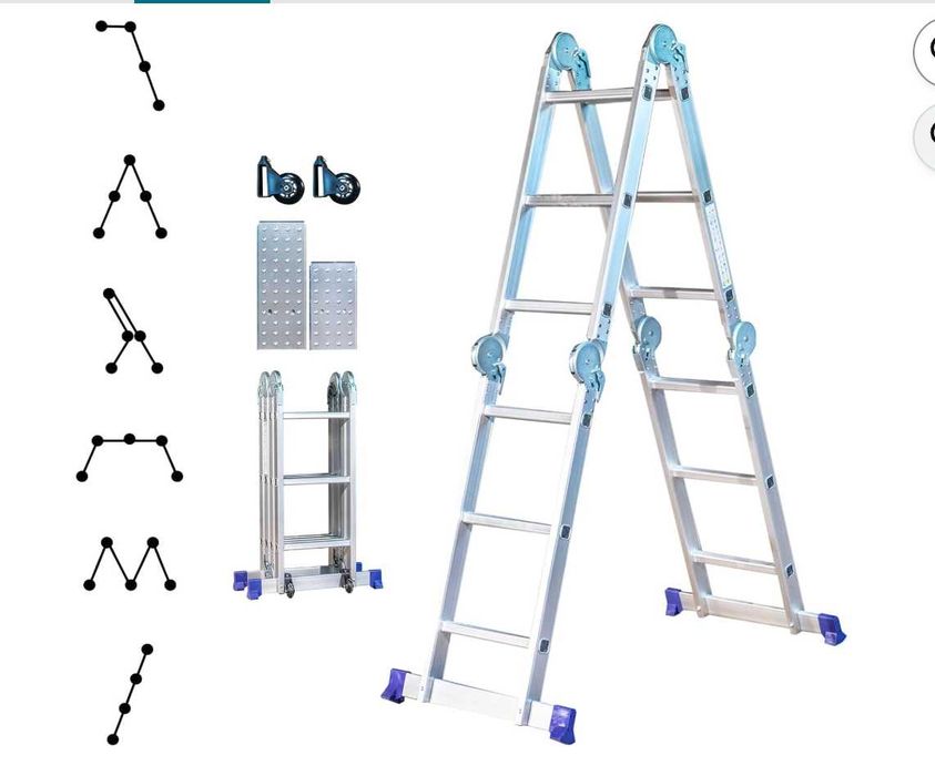 Escada Articulada Multifunções HOSTRÖM 4x3 | NOVA | Alumínio | 4,61 m