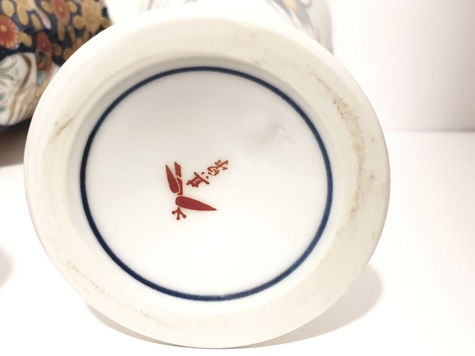 2 fantasticos copos de vinho em porcelana japonesa Kutani-yaki