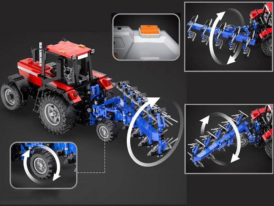 1600w1 klocki Zestaw klocków1:17 Traktor pług Zdalnie sterowany PILOT