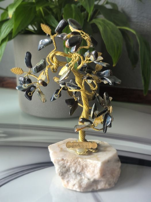 Drzewko szczęścia z naturalnymi kamieniami 15 cm