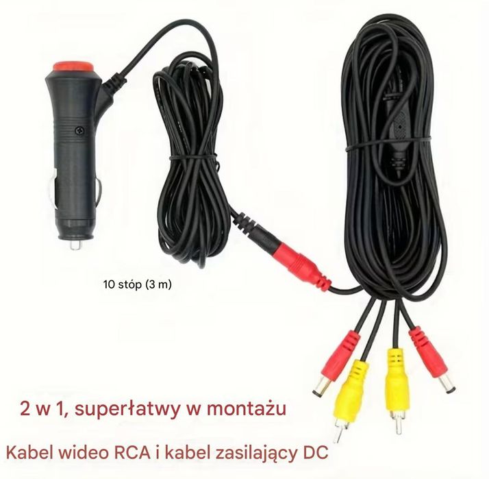 Monitor LCD 4.3 cala + kamera cofania 8 diod PAL