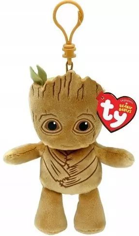 Maskotka brelok TY Beanie Babies Marvel GROOT Clip 8,5cm 34005. Nowy Produkt