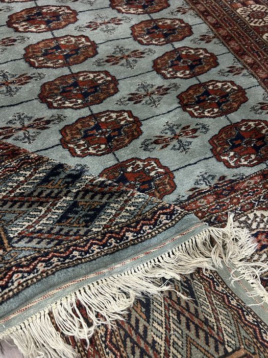 Tapete oriental bukhara, original,feito à mao em pura la,lavado295x205