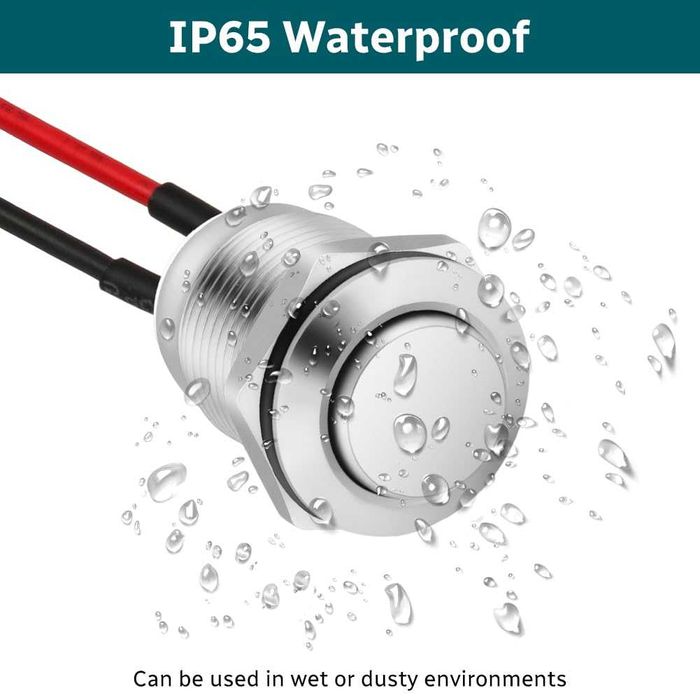 10 sztuk wodoszczelnych przycisków 12 mm  5 A, 12 V/24 V//125 V/250 V