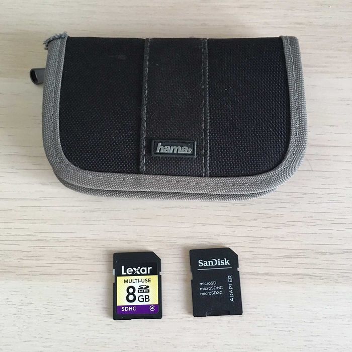 Hama - bolsa para cartões de memória + cartão SD de 8GB + adaptador
