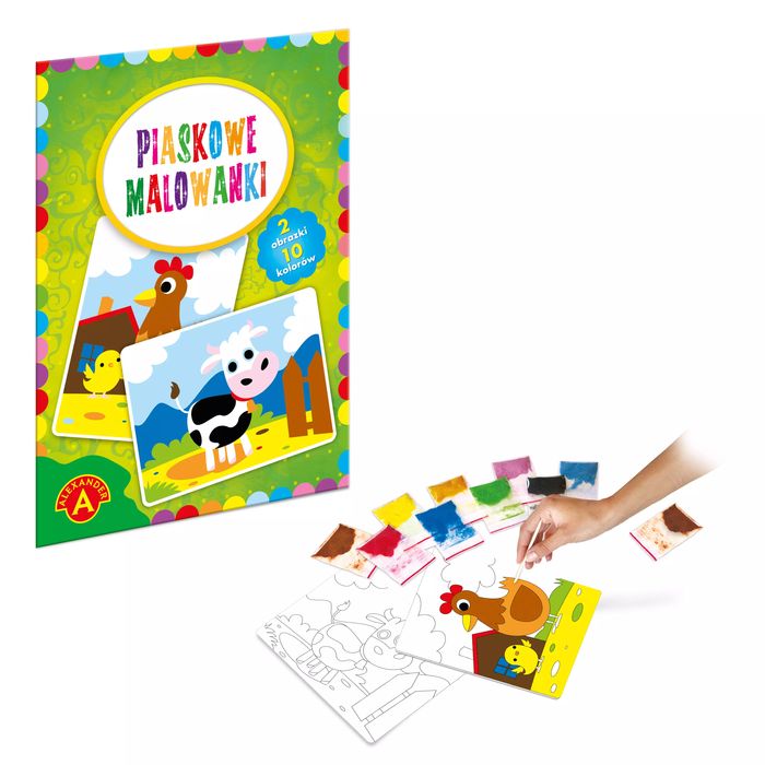 Piaskowe malowanki. Krowa i kura. Alexander