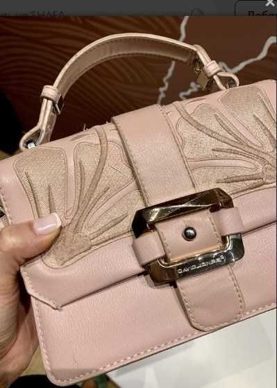 Сумка кроссбоди пудрова David Jones