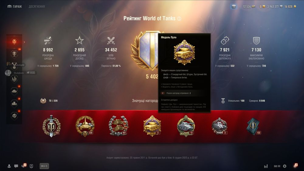 Aккаунт World of Tanks