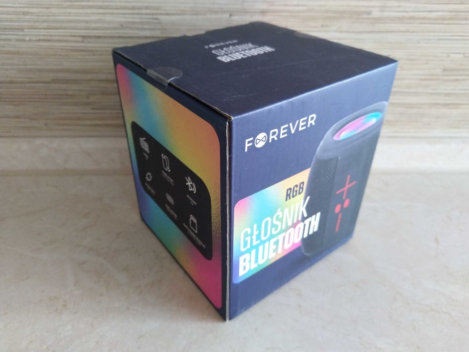 NOWY Głośnik Bezprzewodowy 5W BT 5.3 RGB Radio FM usb micro-sd FOREVER