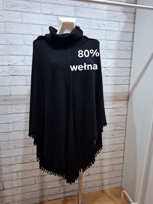 Ponczo damskie 80%wełna