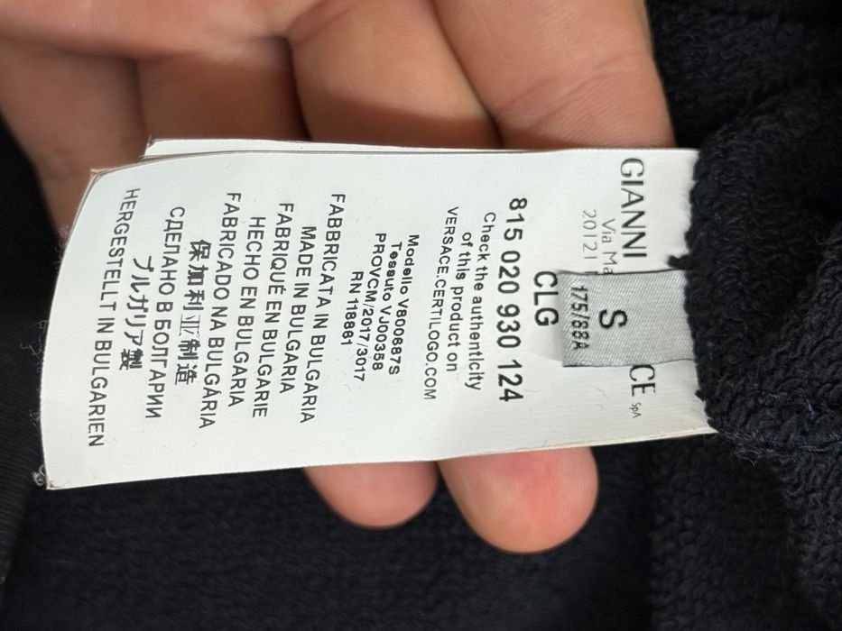 Bluza Gianni Versace S Versace collection czarna logowana jak nowa