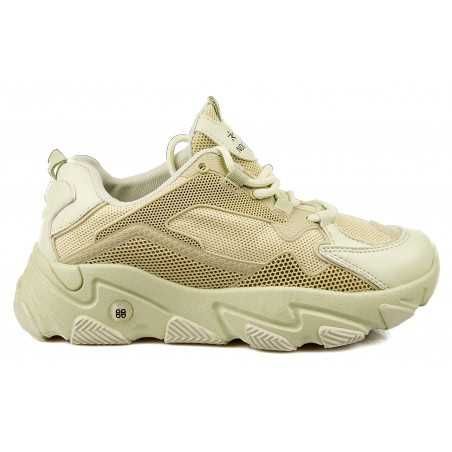 Sportowe sneakersy na grubej podeszwie zielone r 38