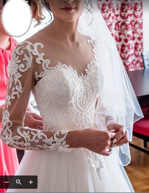 Suknia ślubna brzoskwiniowa r.34/36