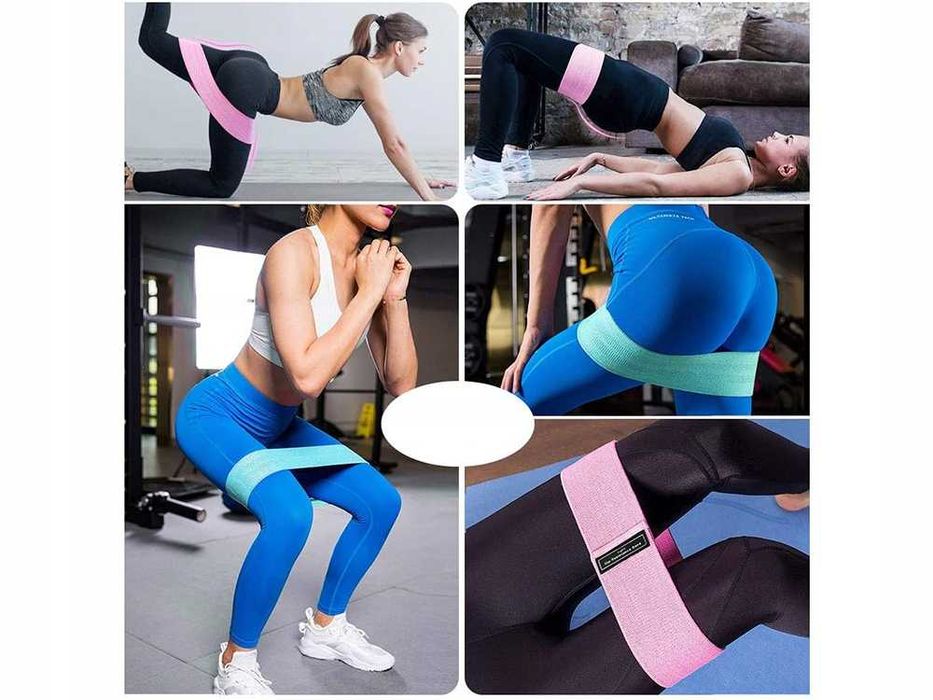 Zestaw 3 Gum Oporowych Taśmy Materiałowe Do Ćwiczeń Fitness